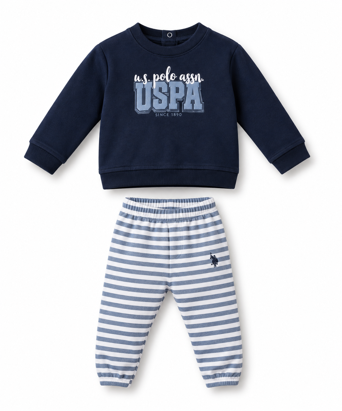 U.S. Polo Assn. Baby Boys Striped Jogger Set