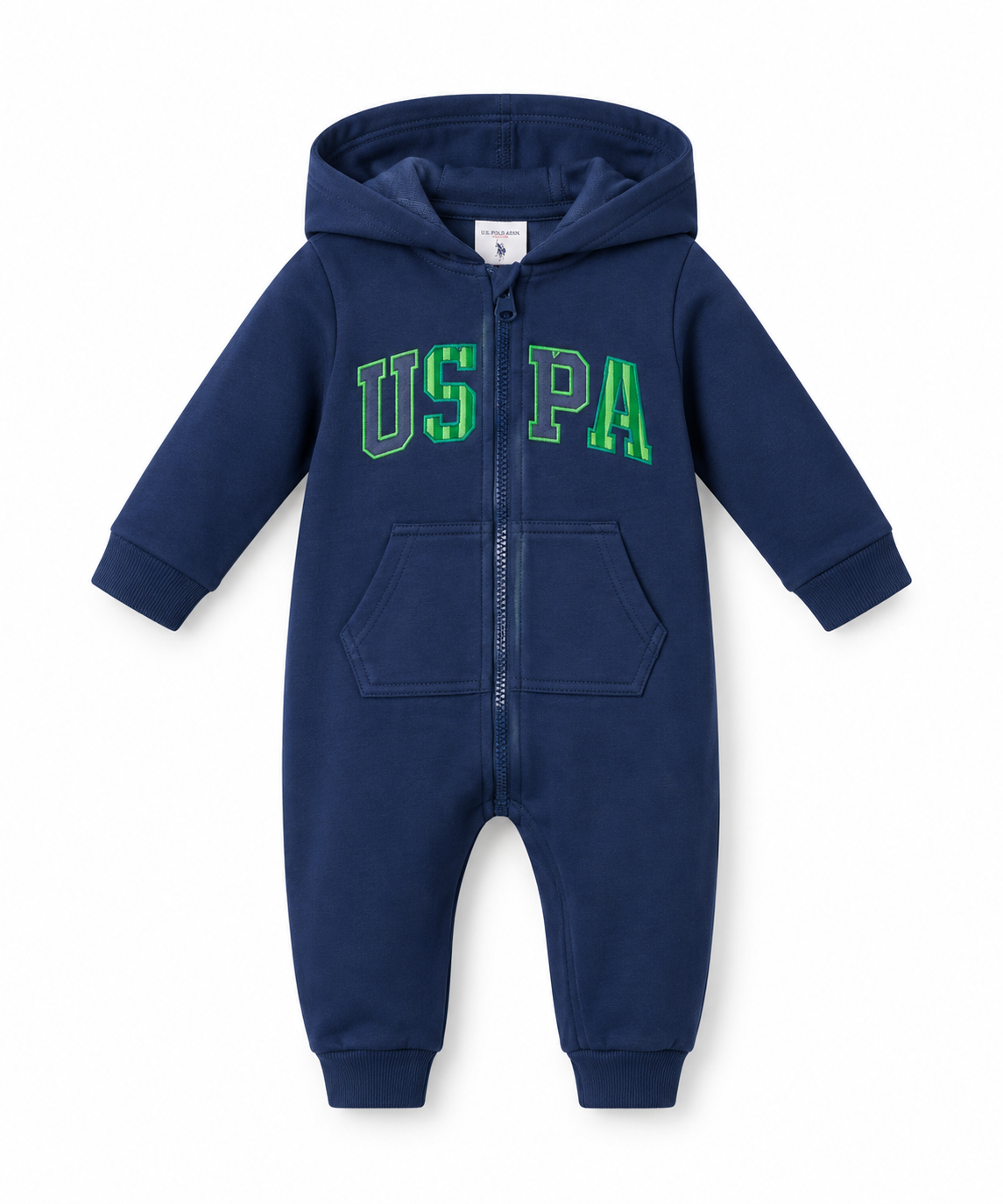 U.S. Polo Assn. Baby Hooded Jumpsuit