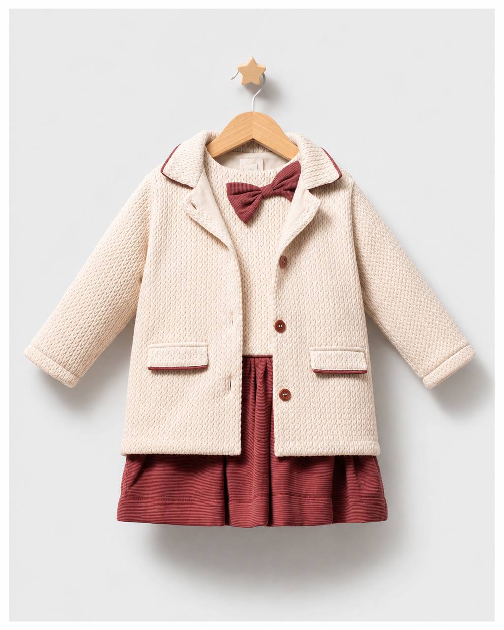 Tongs Baby Girl Burgundy Dress