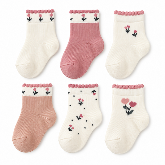 BabyCosy 6 Pcs Floral Socks