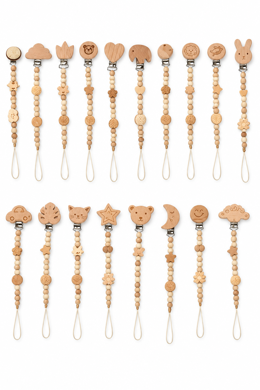 BabyCosy Wooden Pacifier Clip