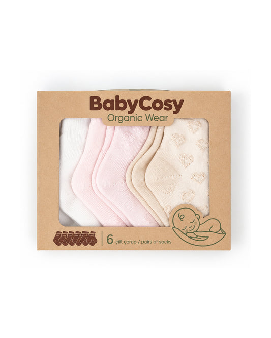 Baby Cosy Heart Socks 6 Pieces