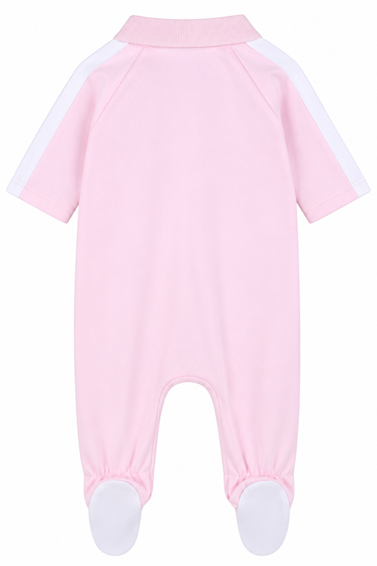 BOSS Baby Girls Footed Polo Romper
