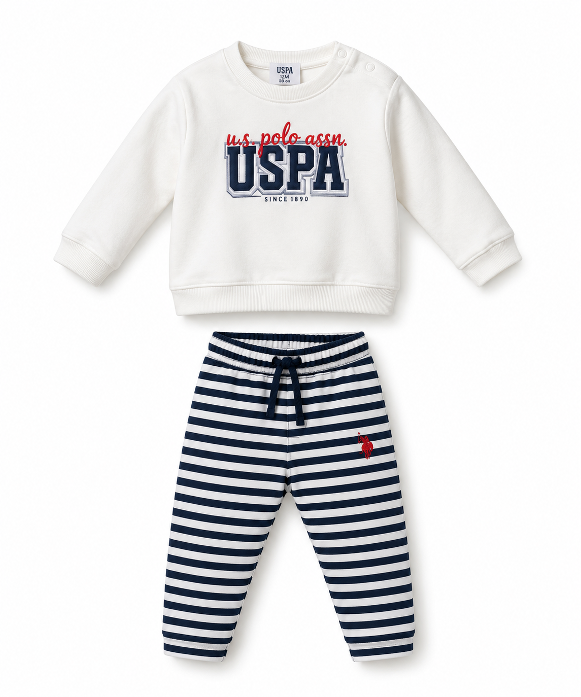 U.S. Polo Assn. Baby Boys Striped Jogger Set