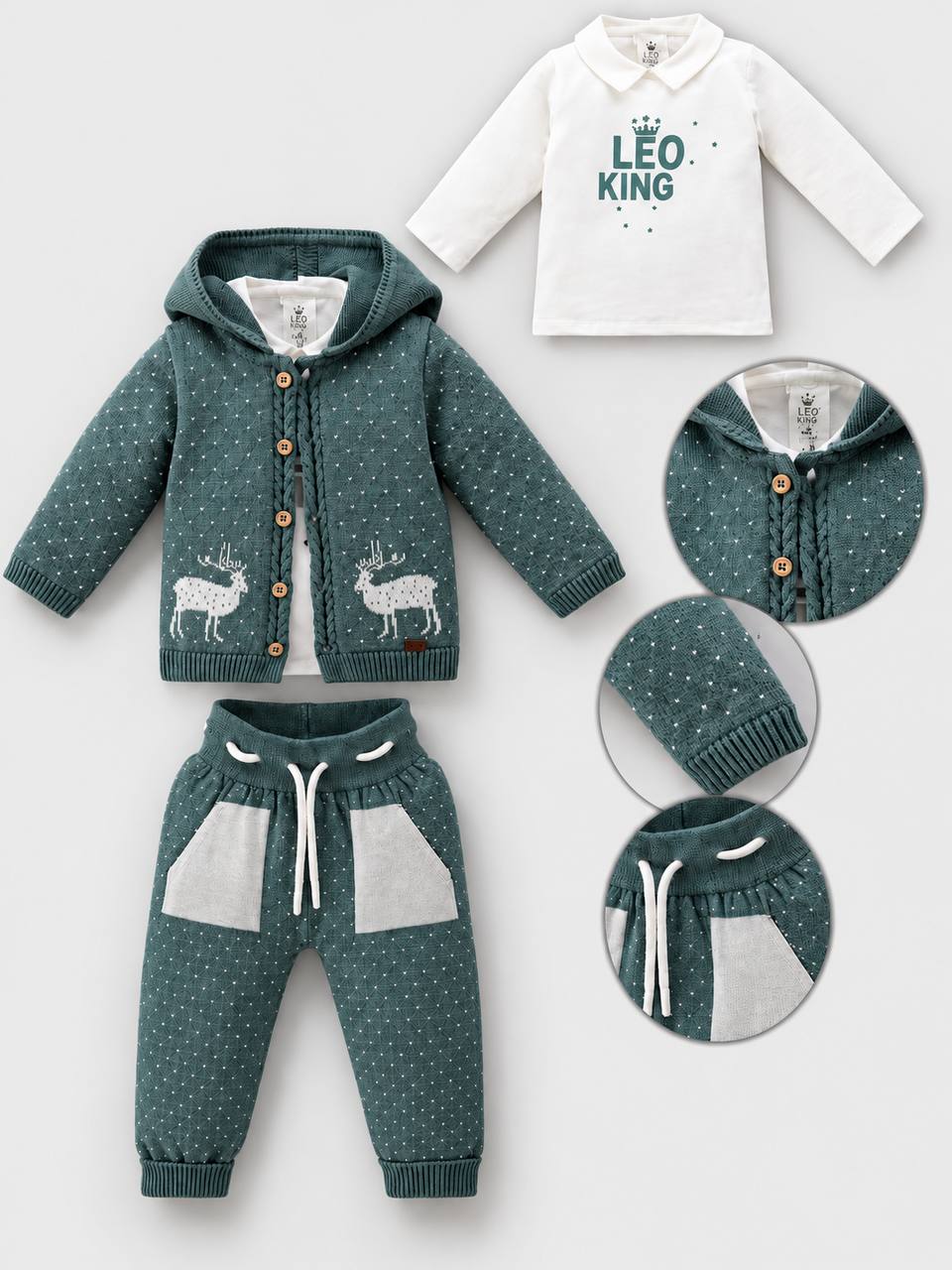 Leoking Baby Boy Set Of 3 Pieces