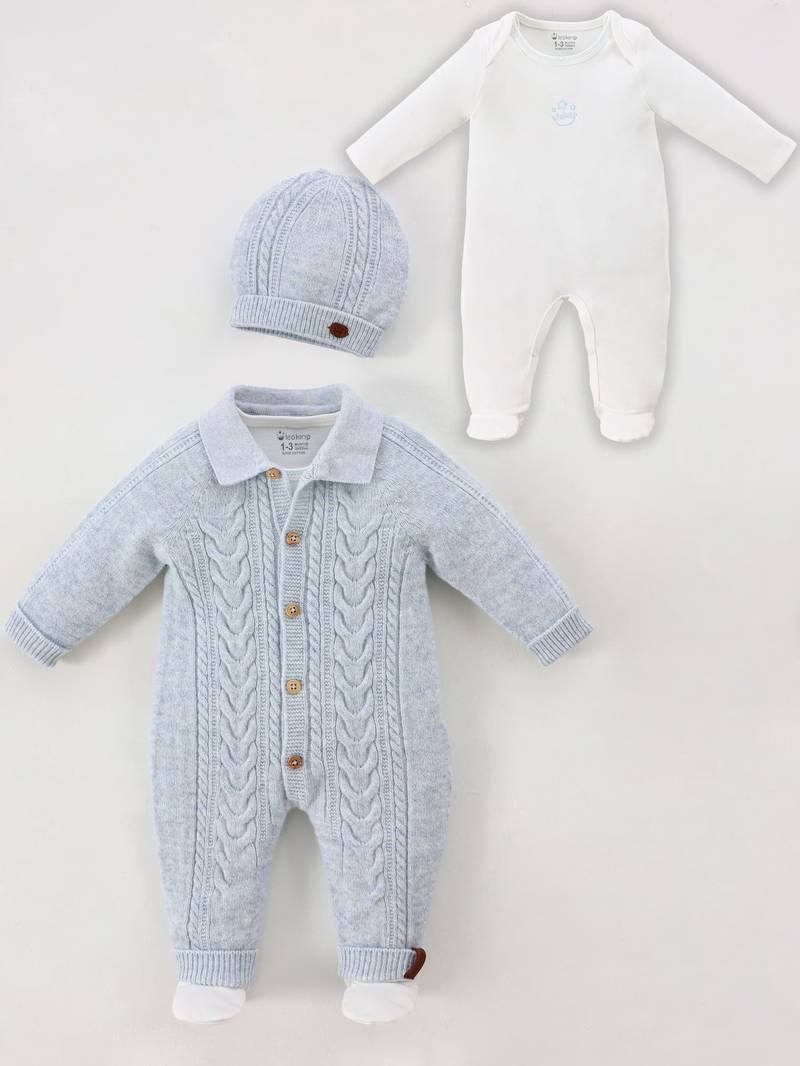 Leoking Baby Boy Romper 3 piece set Wool