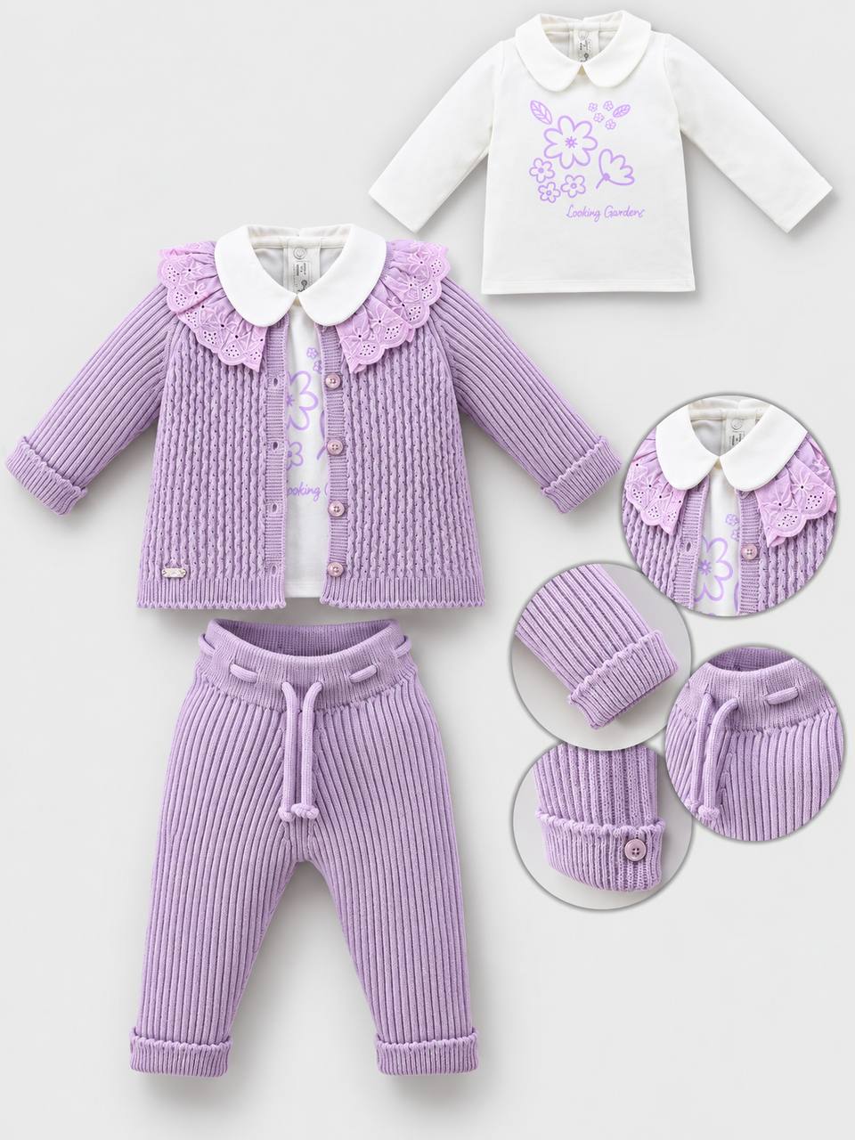 Leoking Baby Girl Set Of 3 Pieces
